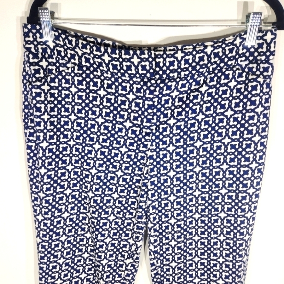 Laundry By Shelli Segal Pants Womens 10 Blue White Pattern - Picture 2 of 10